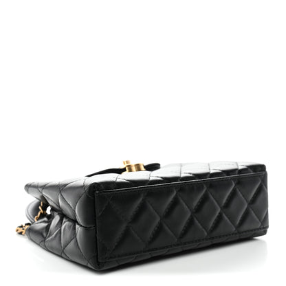 Chanel Shiny Aged Calfskin Quilted Nano Kelly Shopper Black Black 4 of 11