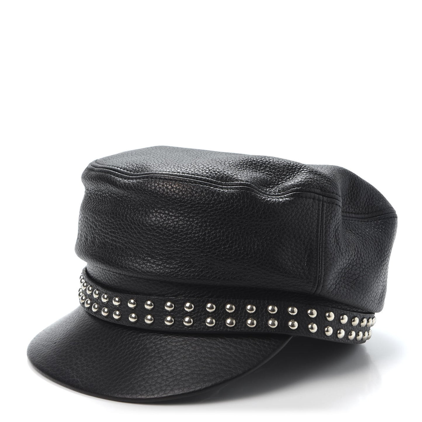 Calfskin Studded Cellarius Hat L Black