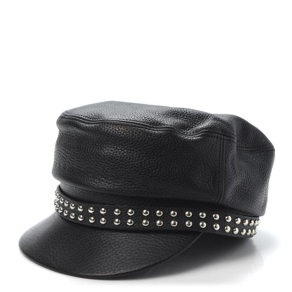 Gucci Calfskin Studded Cellarius Hat L Black 1 of 8