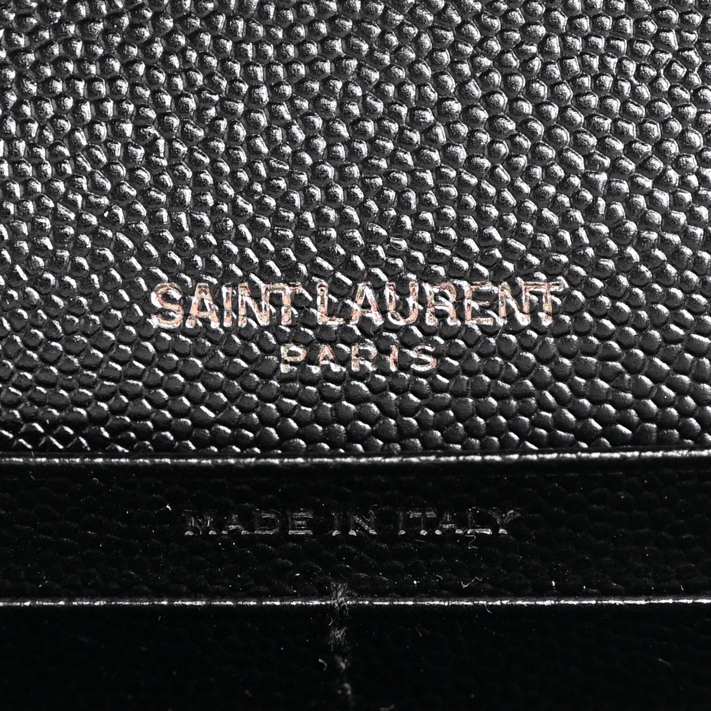 Grain De Poudre Matelasse Chevron Monogram Monochrome Chain Wallet Black