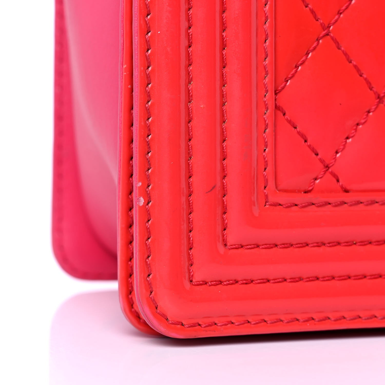 Chanel Patent Calfskin Enamel Quilted Medium Boy Flap Dark Pink 20 of 20