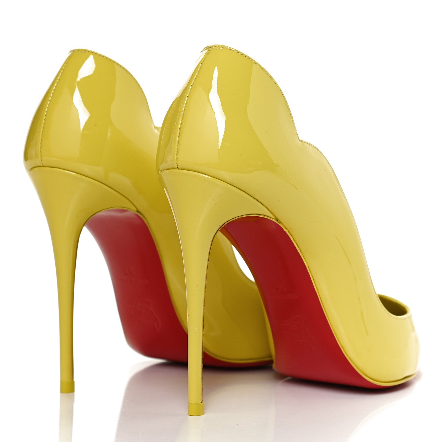 Christian Louboutin Calfskin Hot Chick 100 Pumps 37 Citrus 4 of 11