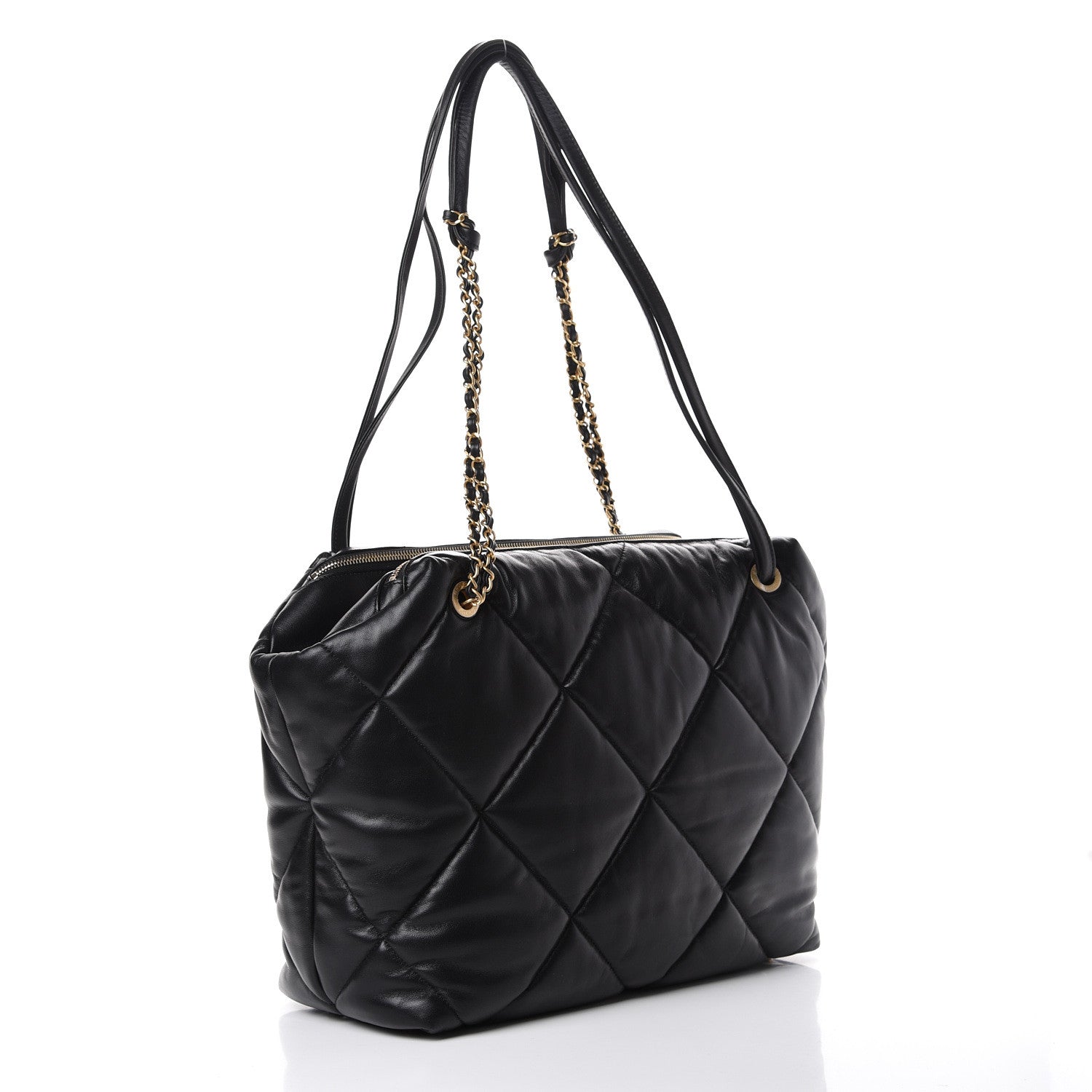 Chanel Lambskin Quilted Large Bowling Bag Black 2 of 12