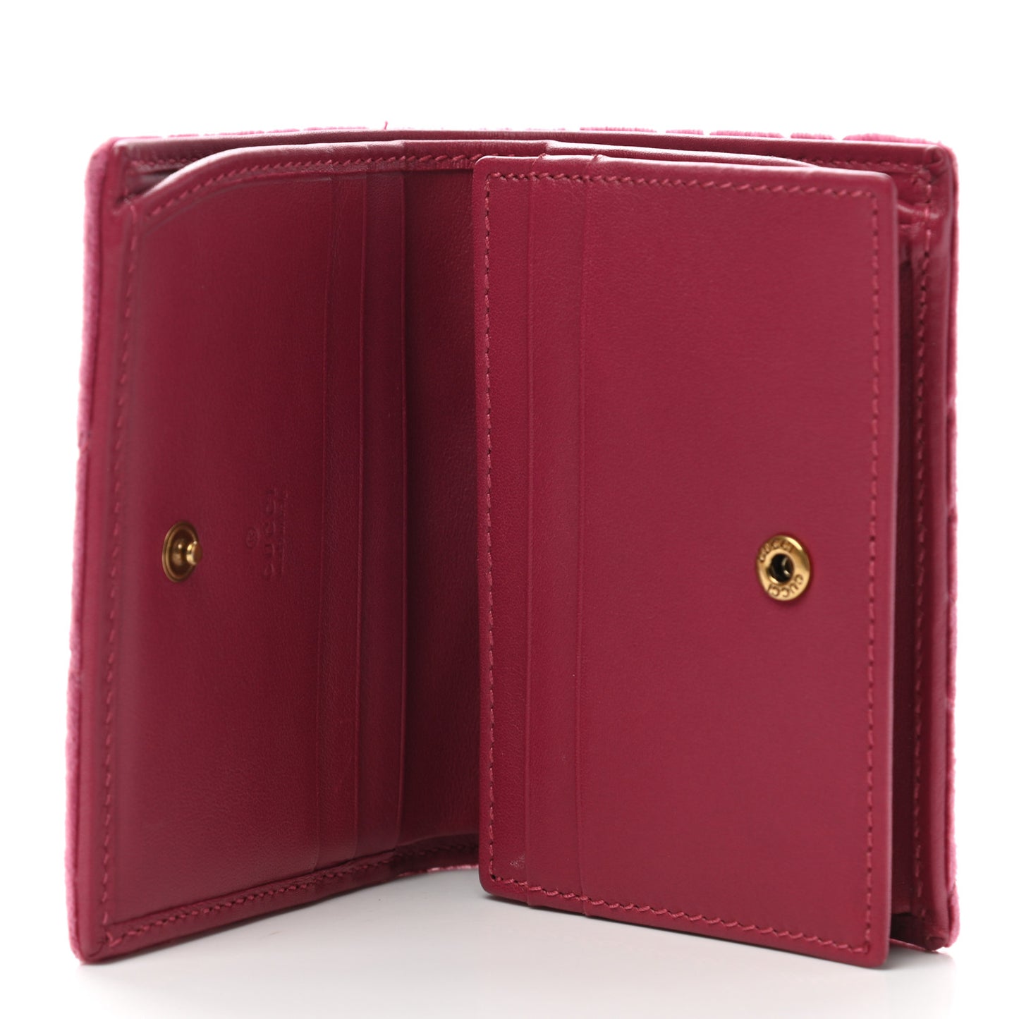 Velvet Matelasse Pearl Love Embroidered GG Marmont Card Case Wallet Light Raspberry Rose