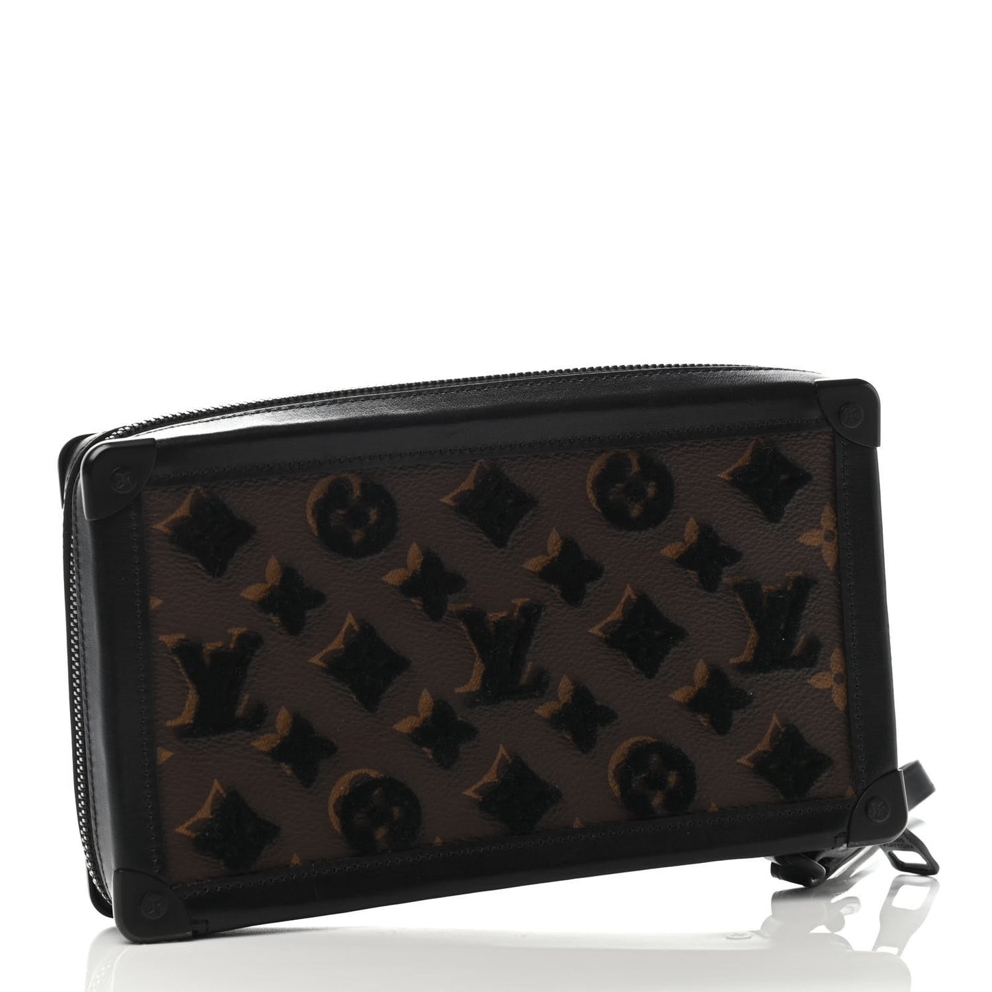 Monogram Tuffetage Soft Trunk Clutch Black