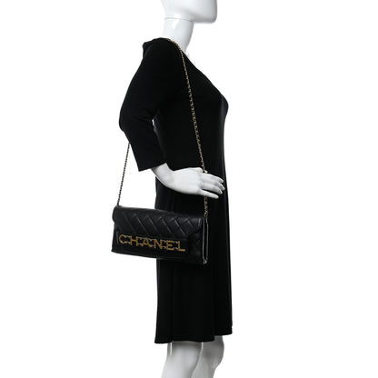 Chanel Calfskin Quilted Enchained Clutch Black 3 of 10