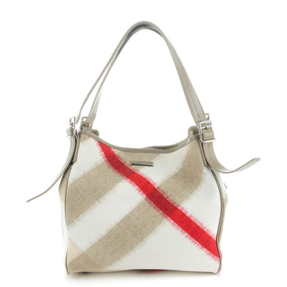 Burberry Canvas Ikat Check Tote Trench 1 of 8