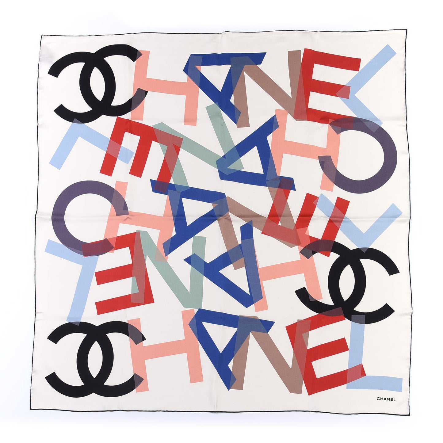 Silk CC Square Scarf Multicolor