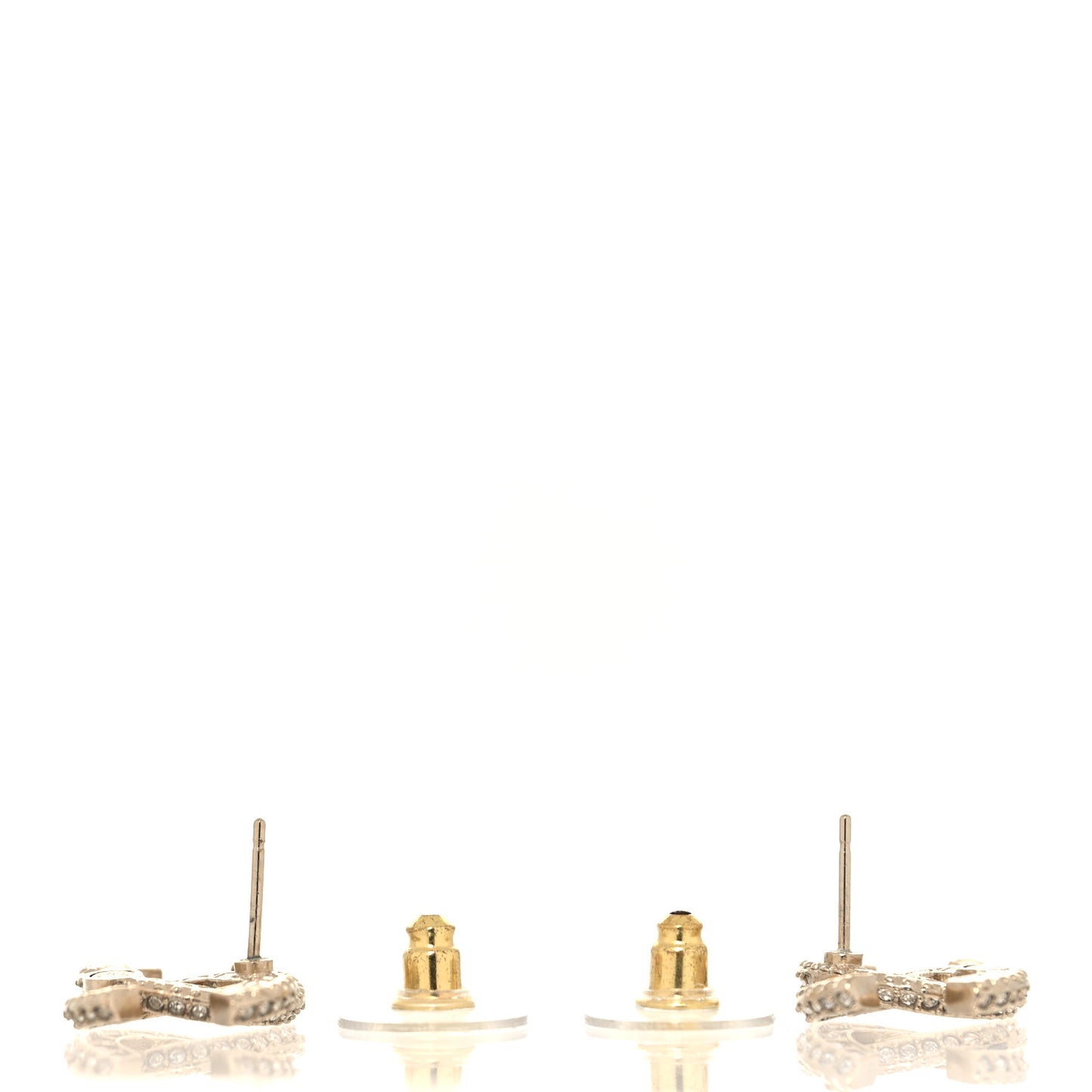 Crystal Timeless CC Earrings Light Gold