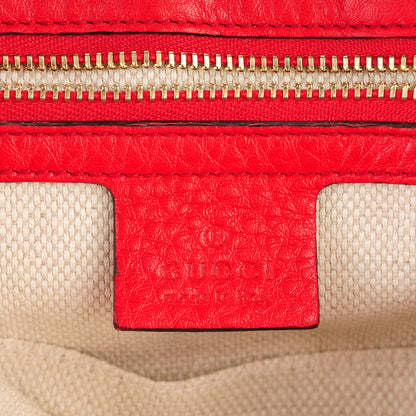 Gucci Pebbled Calfskin Medium Soho Flap Crossbody Tabasco Red 6 of 8