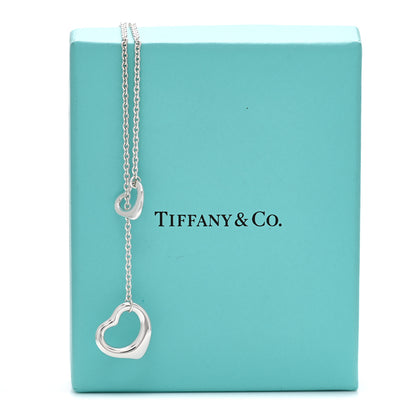 Tiffany Sterling Silver Elsa Peretti Open Heart Lariat Necklace 6 of 6