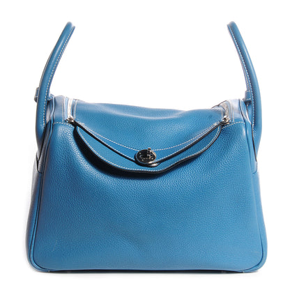 Hermes Taurillon Clemence Lindy 30 Blue Jean 1 of 24