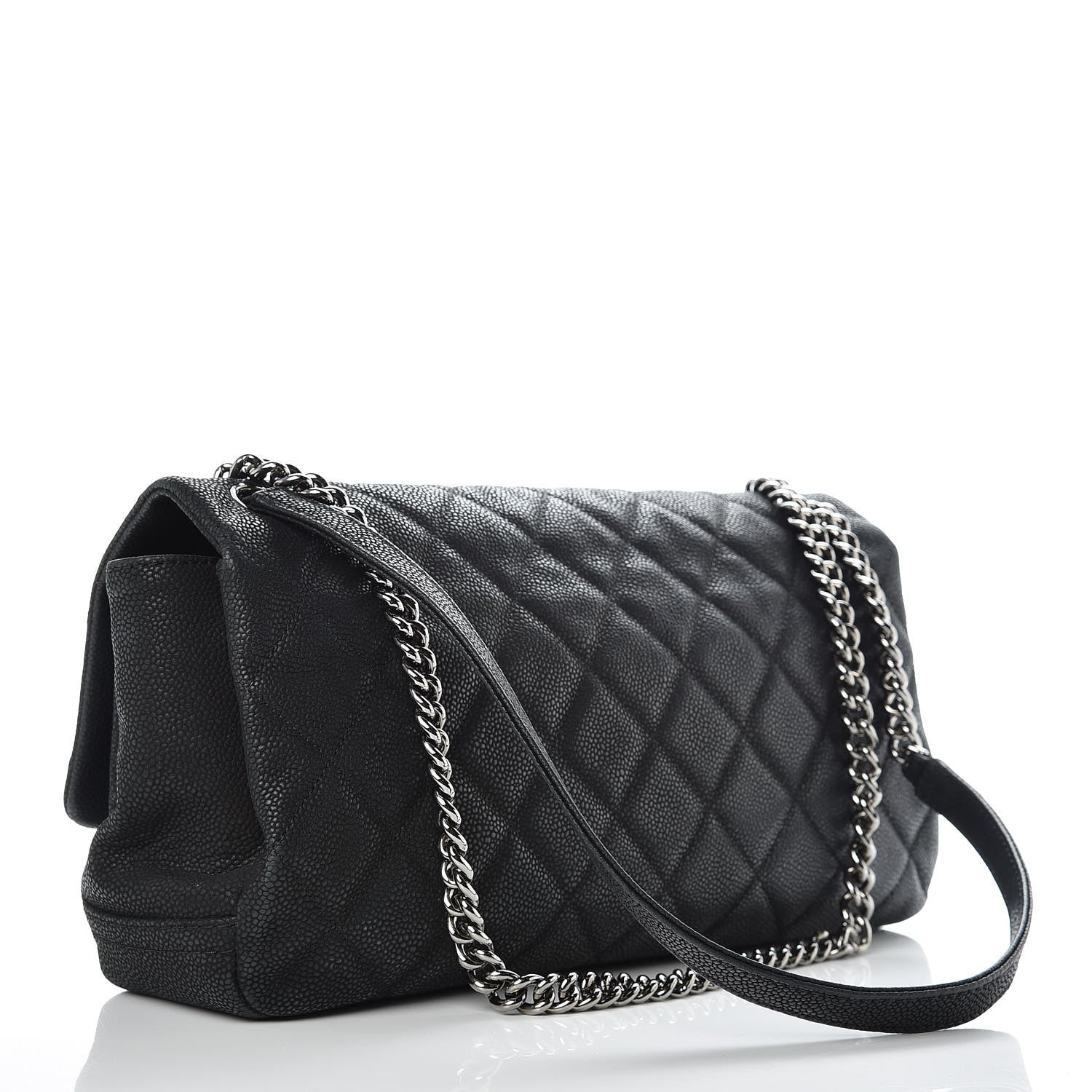 Chanel Iridescent Caviar Quilted Medium Lady Pearly Flap Black 4 of 16