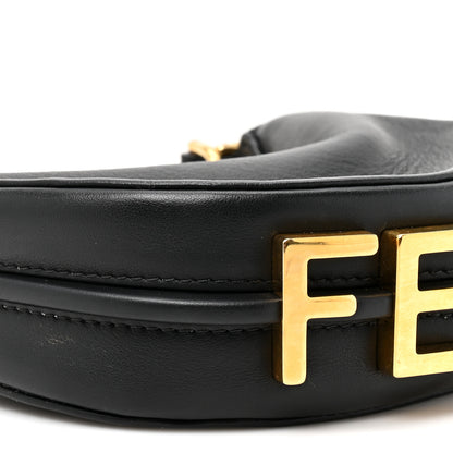 Fendi Vitello Grace Matte Nano Fendigraphy Hobo Charm Black Black 10 of 10