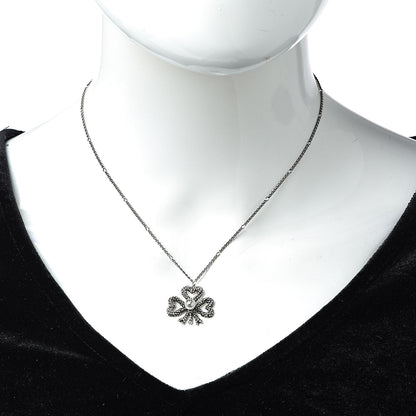 Gucci Sterling Silver Heart Ribbon Pendant Necklace 2 of 5