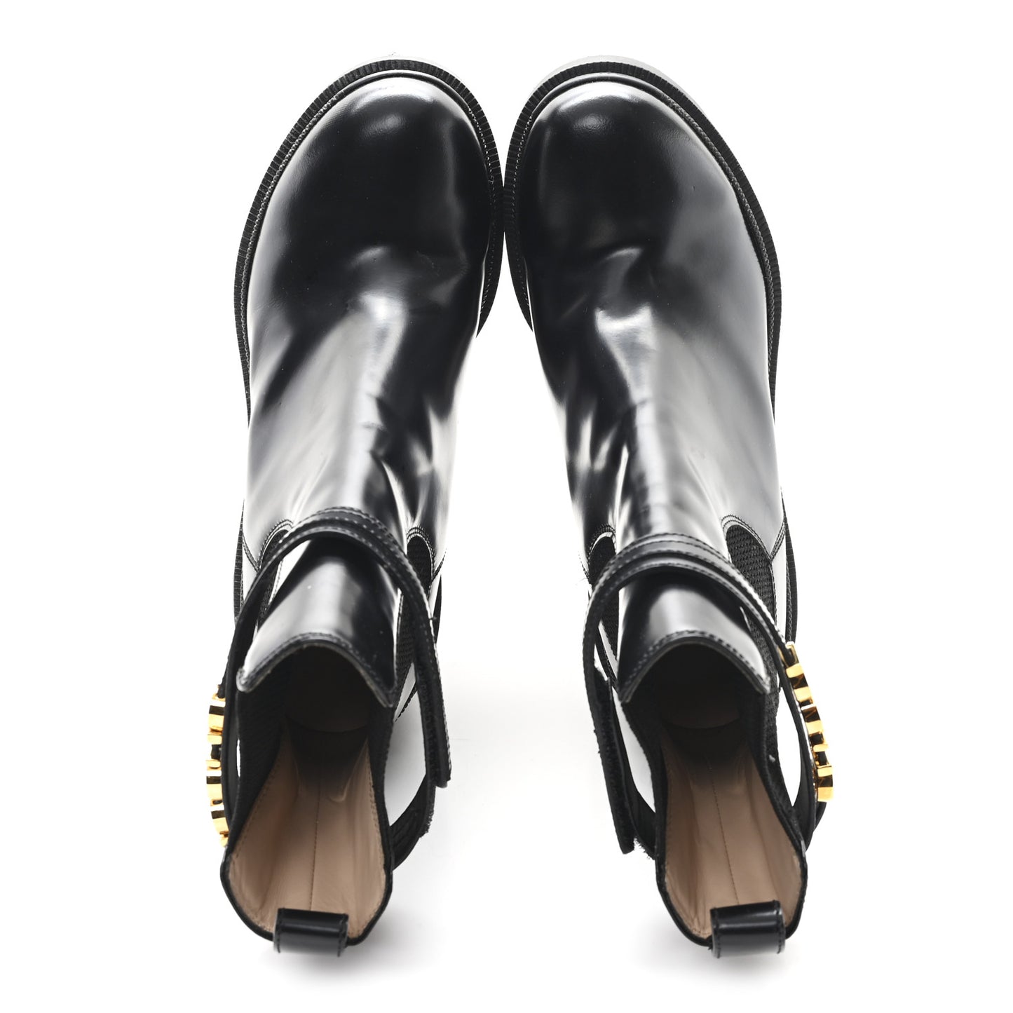 Magnum Calfskin Logo Ankle Boots 38.5 Black