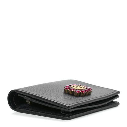 Gucci Calfskin Crystal Double G Card Case Black 4 of 11