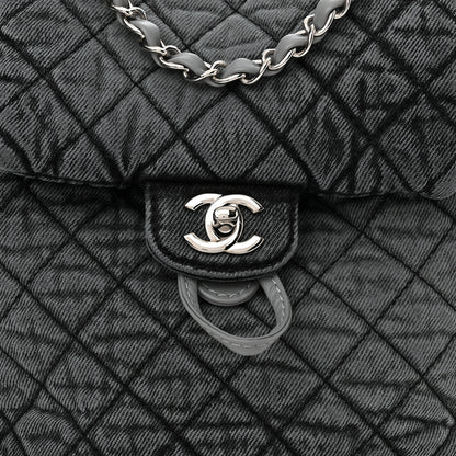 Chanel Washed Denim Quilted Denimpression Backpack Lilac Black 8 of 10