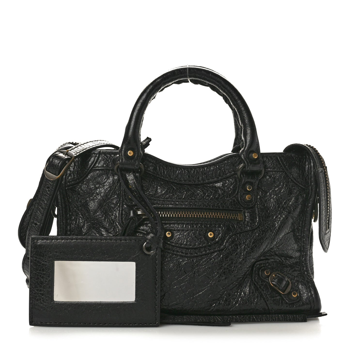 Agneau Classic Gold Hardware Nano City Black