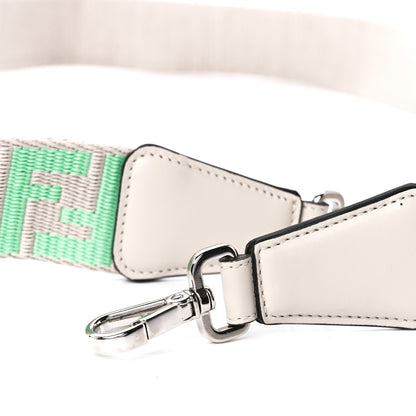 Fendi Jacquard Ribbon Vitello King FF Bi-Color Intreccio Adjustable Strap You Nuvola Edamame 4 of 6
