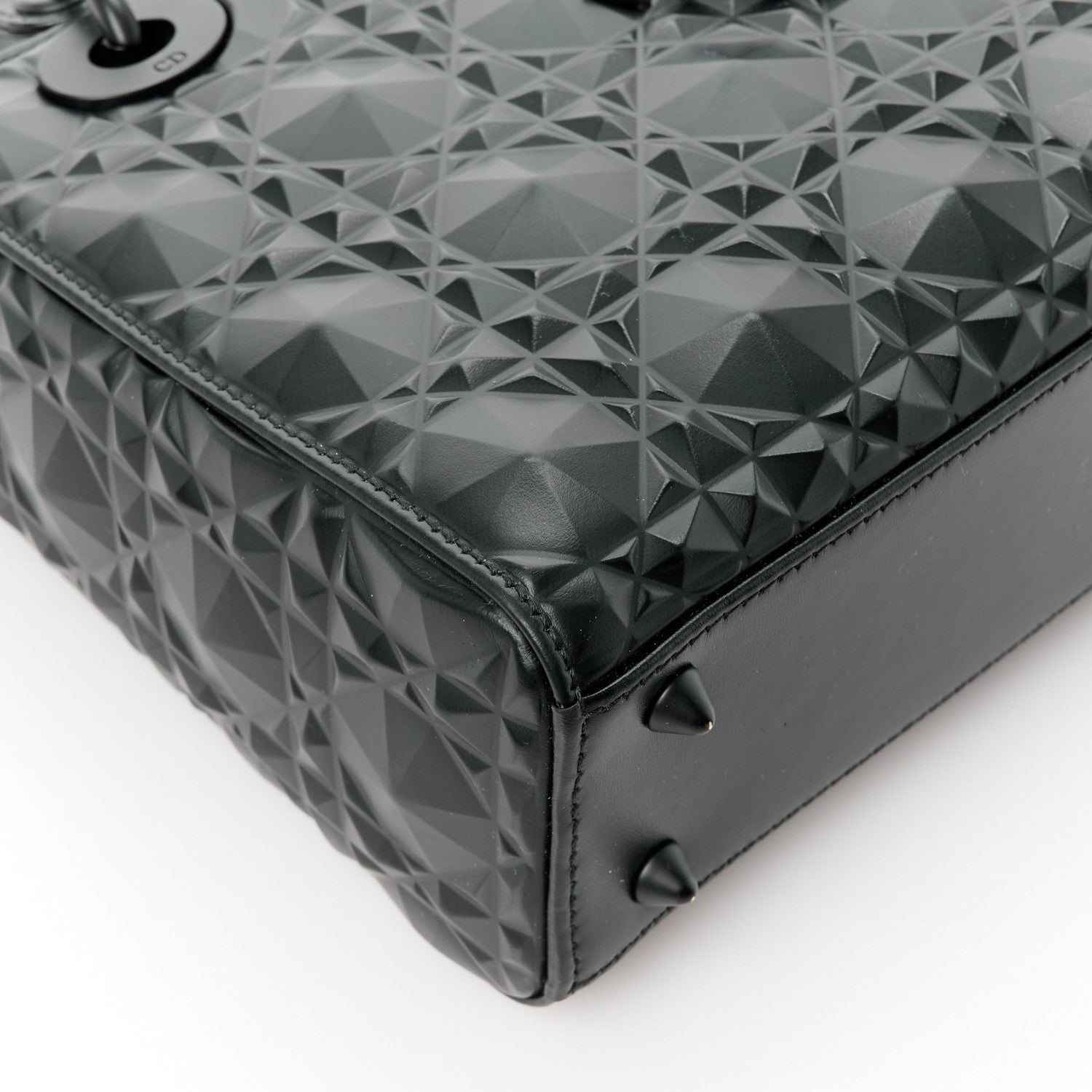 Christian Dior Calfskin Cannage Diamond Small My ABCDior Lady Dior Black 10 of 13