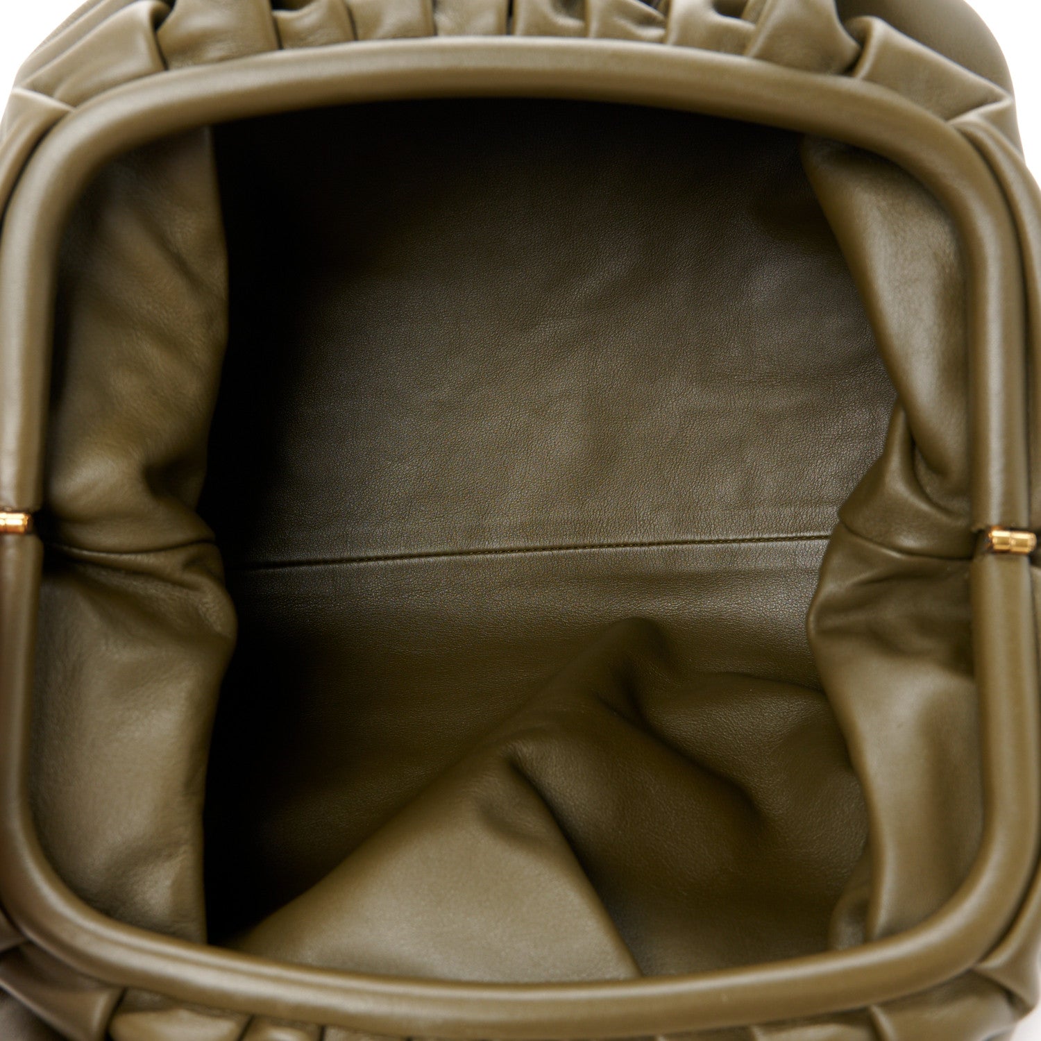 Bottega Veneta Smooth Butter Calf The Pouch Oversized Clutch Kaki Fondent 5 of 10