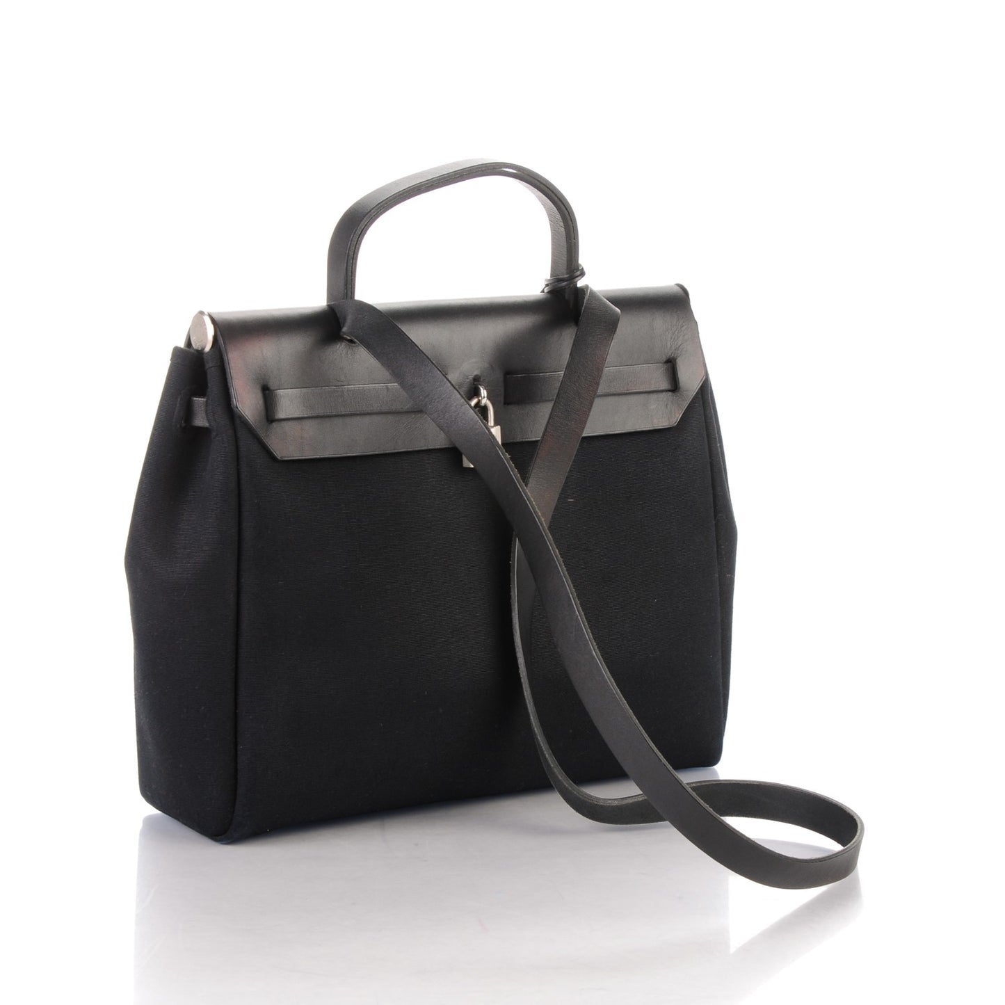 Toile Vache Calfskin Herbag 30 PM Natural Black