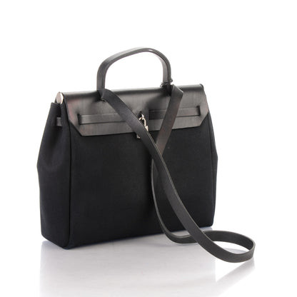 Hermes Toile Vache Calfskin Herbag 30 PM Natural Black 3 of 9