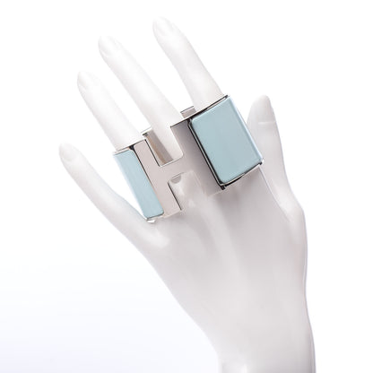 Hermes Enamel Extra Wide Clic Clac H Bracelet PM Bleu Glacier 2 of 6