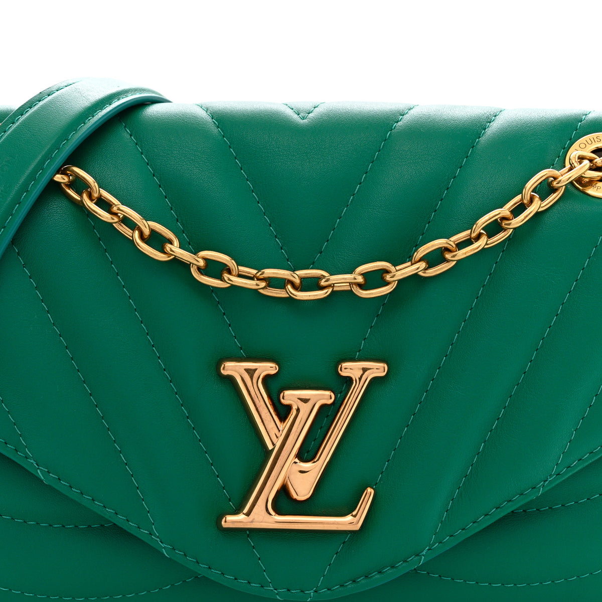Louis Vuitton Calfskin New Wave Chain Bag MM NM Emerald 7 of 9