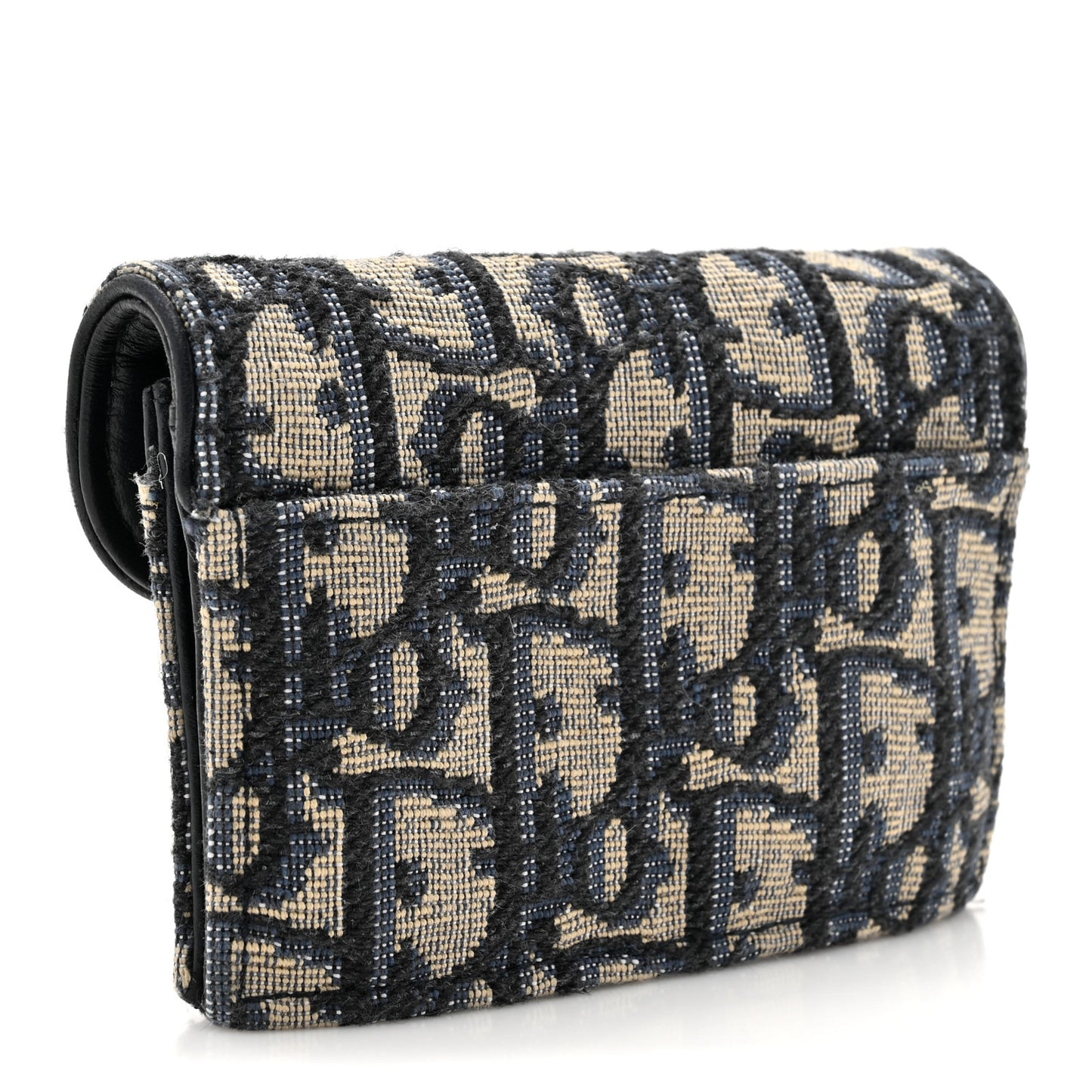 Oblique Saddle Card Holder Blue