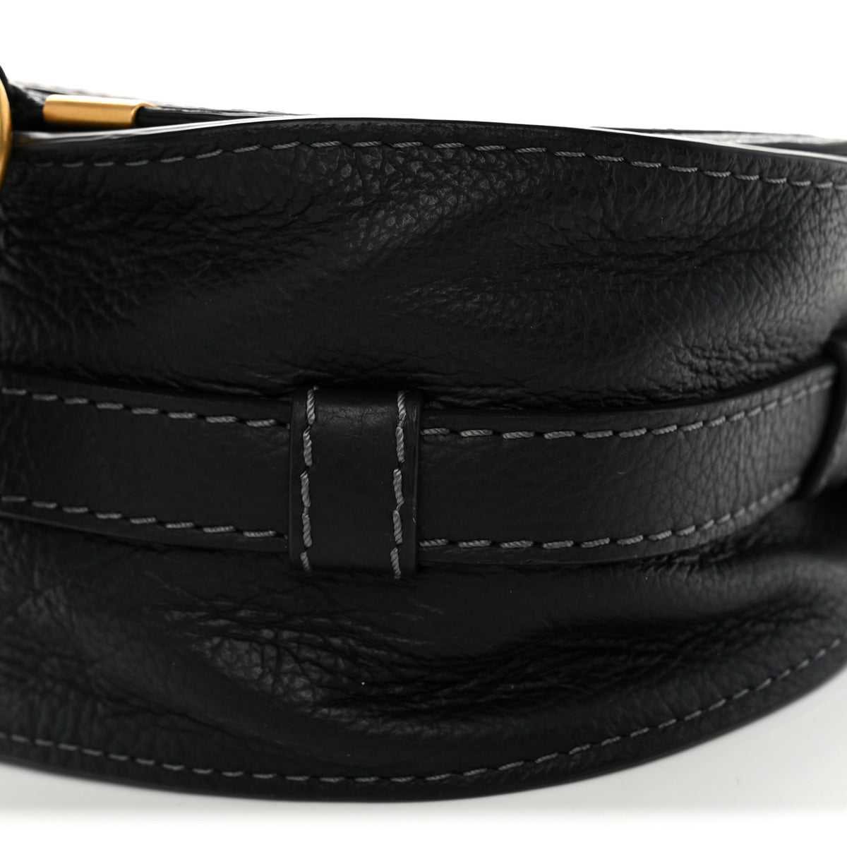 Calfskin Mini Marcie Round Crossbody Bag Black