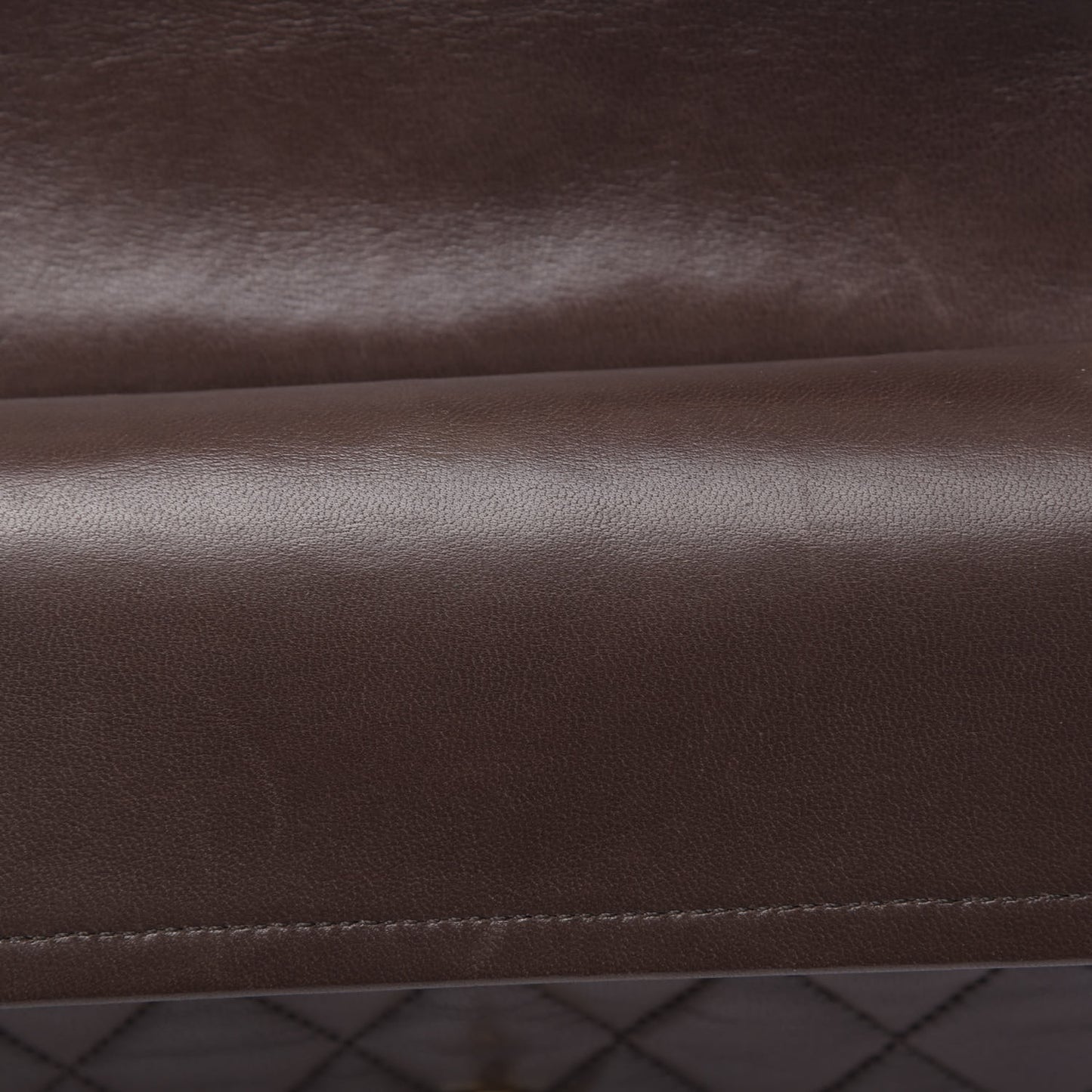 Lambskin Quilted Small Double Flap Brown