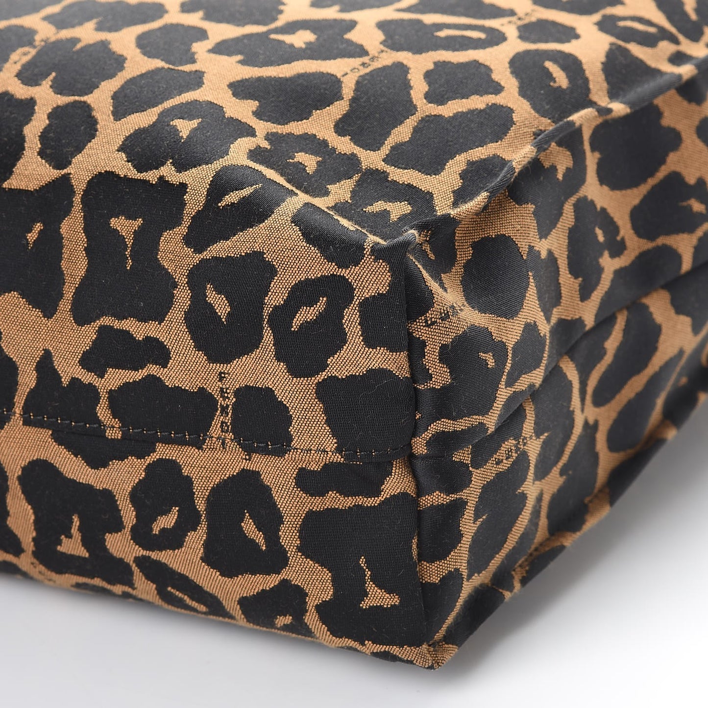 Jacquard Leopard Print Shopping Tote Brown