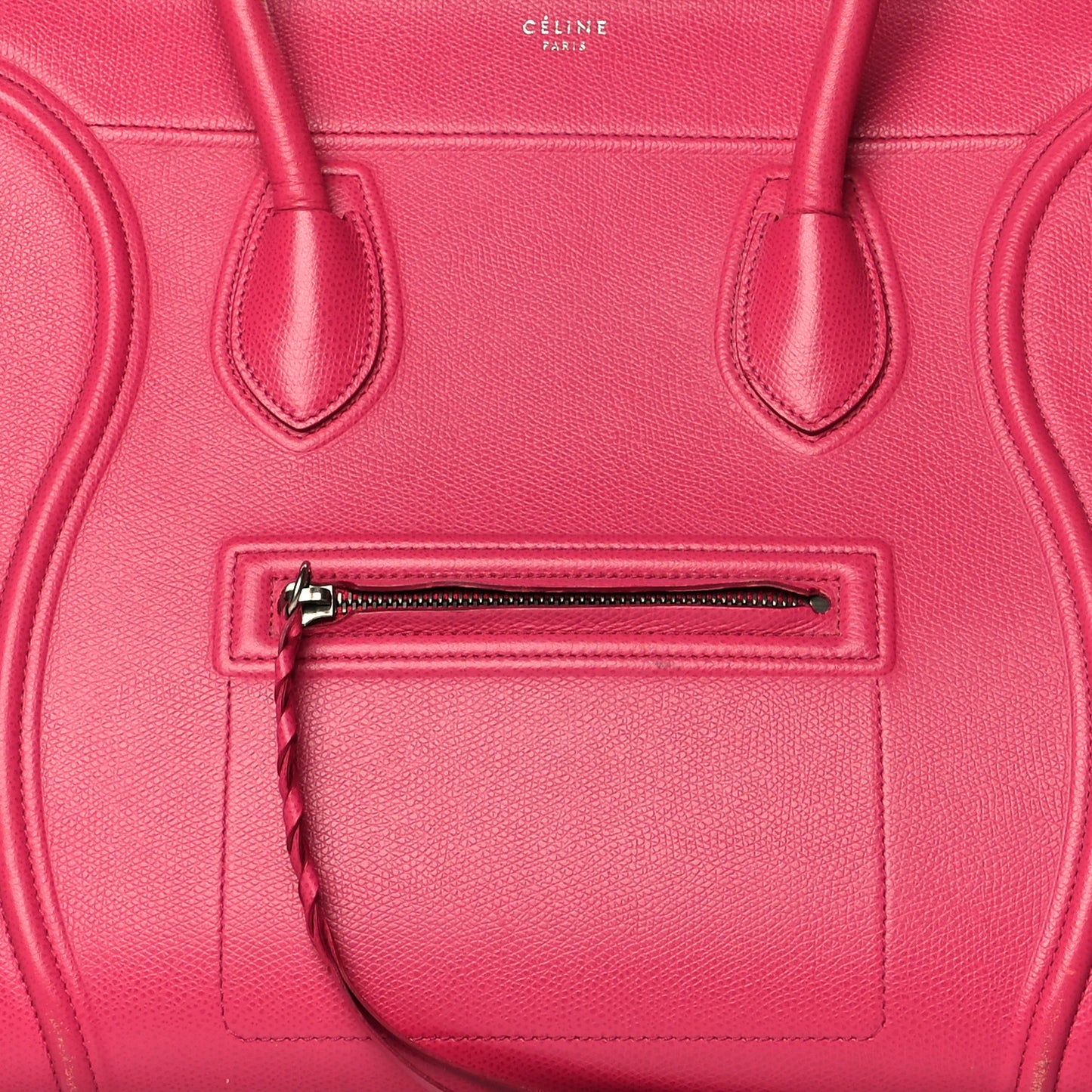 Grained Calfskin Medium Phantom Luggage Fuchsia
