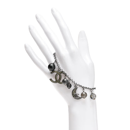 Chanel Glitter Resin CC Moon Star Bracelet Silver 2 of 4