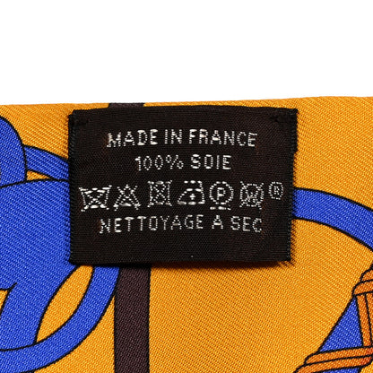 Hermes Silk Panoplie Equestre Twilly Curry Bleu Brun 3 of 4