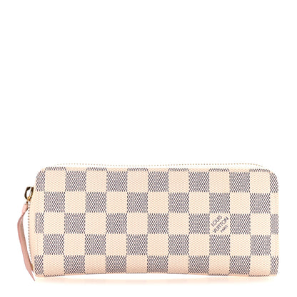 Louis Vuitton Damier Azur Clemence Wallet Rose Ballerine 1 of 7
