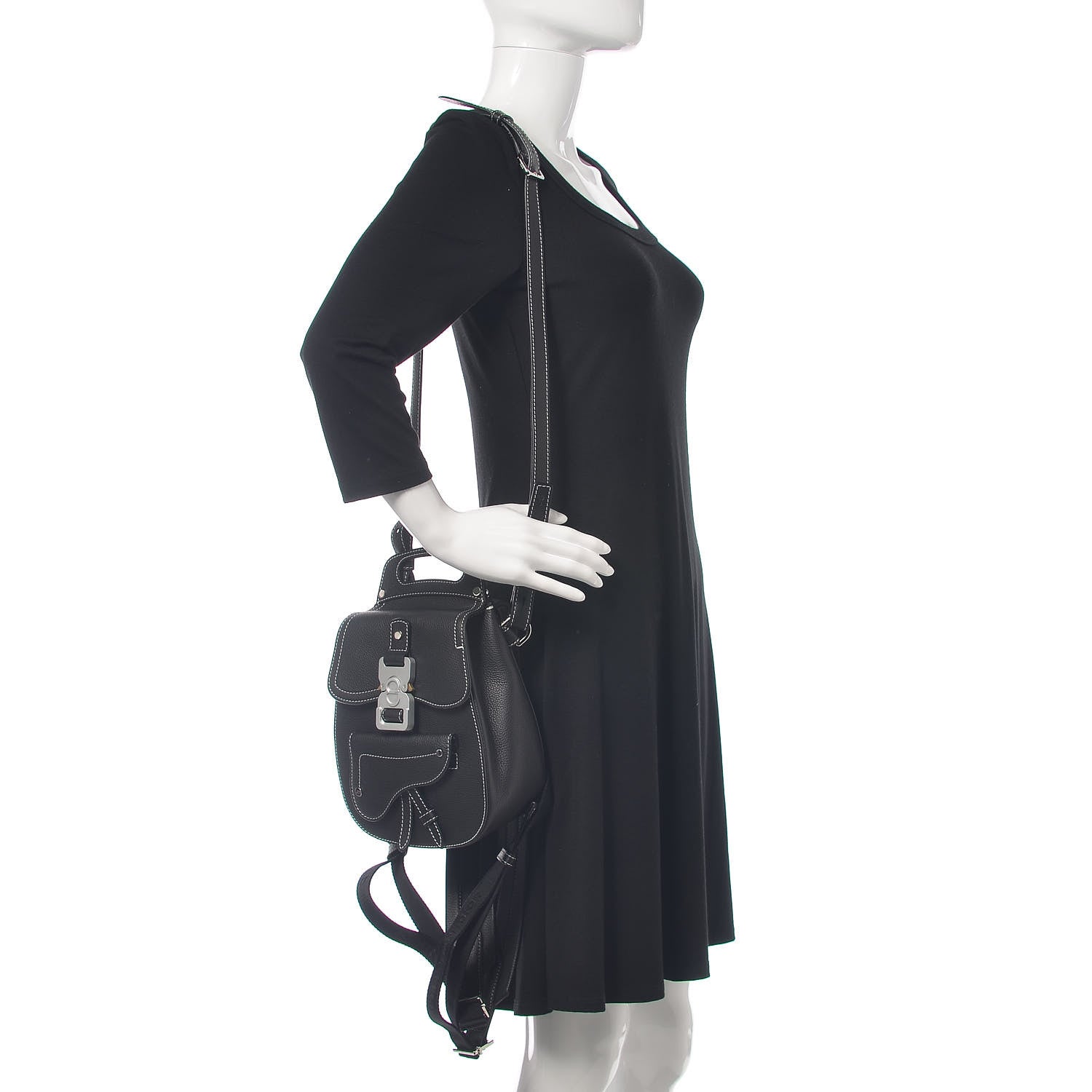 Christian Dior Calfskin Saddle Backpack Black 2 of 10