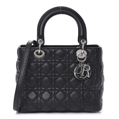 Christian Dior Lambskin Cannage Medium Lady Dior Black 1 of 10