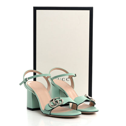 Gucci Lifford Calfskin GG Marmont Ankle Wrap 75mm Sandals 35 Water Green 8 of 8
