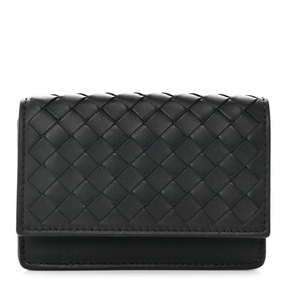 Bottega Veneta Nappa Intrecciato Continental Compact Flap Wallet Black 1 of 8