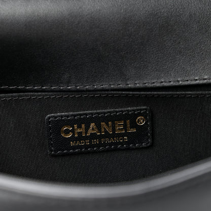 Chanel Calfskin Quilted Medium Boy Top Handle Flap Black 6 of 11
