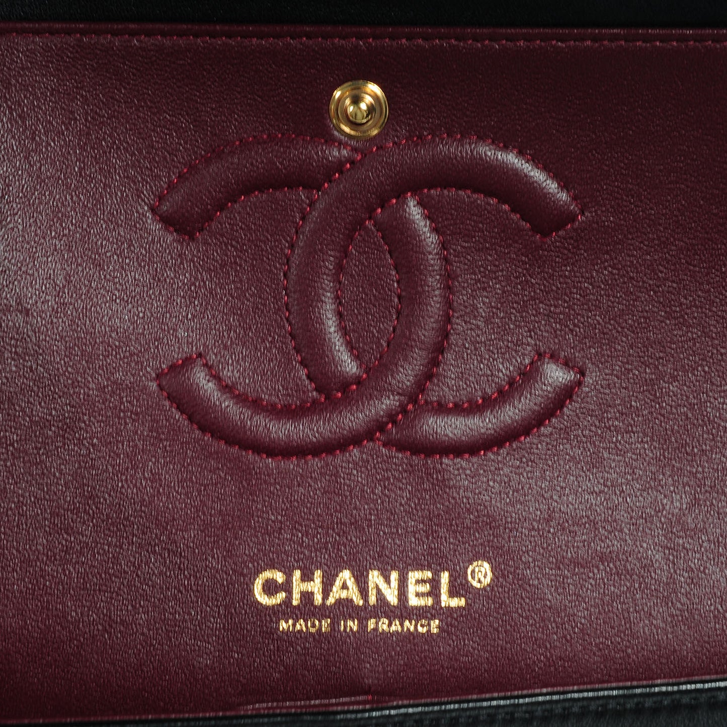 Lambskin Medium Double Flap Black