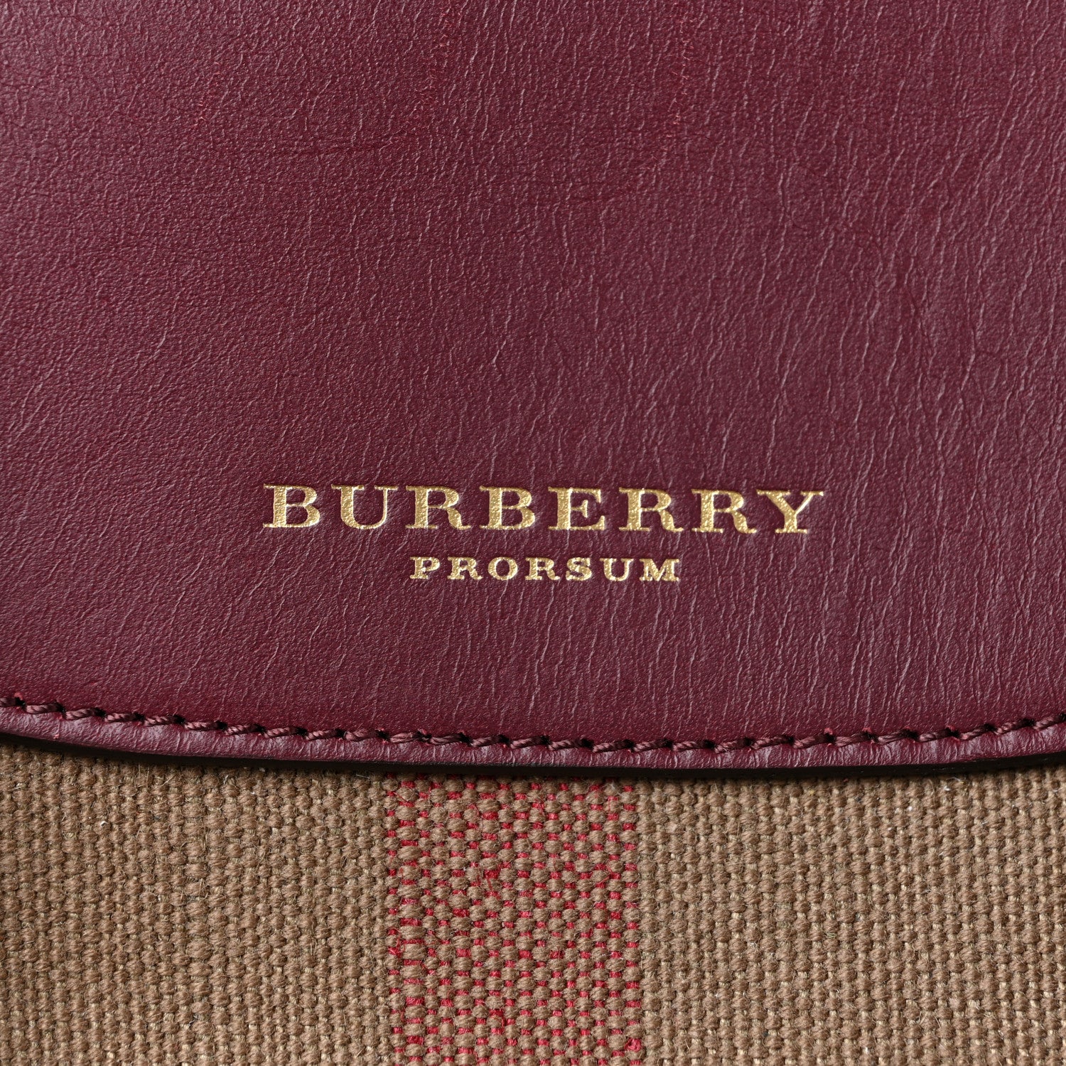 Burberry Canvas Mega Check Calfskin Medium Bloomsbury Saddle Burgundy 18 of 19