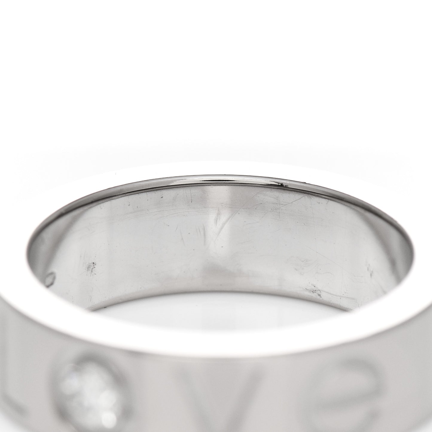 18K White Gold Diamond 5.5mm Christmas LOVE Ring 50 5.5
