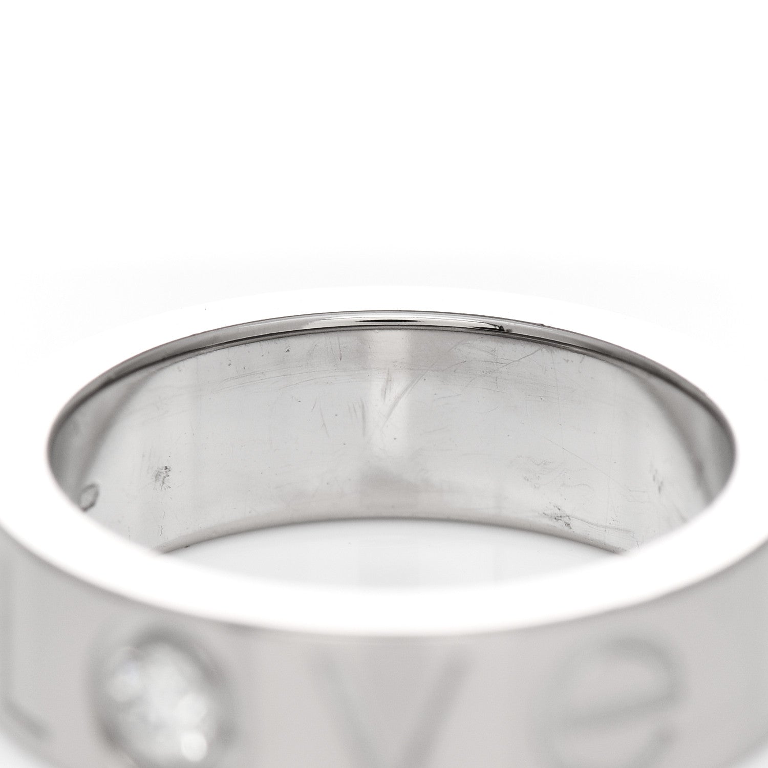 Cartier 18K White Gold Diamond 5.5mm Christmas LOVE Ring 50 5.5 5 of 5