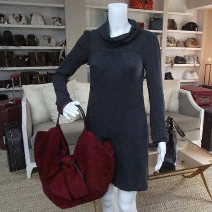 Valentino Garavani Suede Lizard 360 Bow Hobo Red 2 of 11