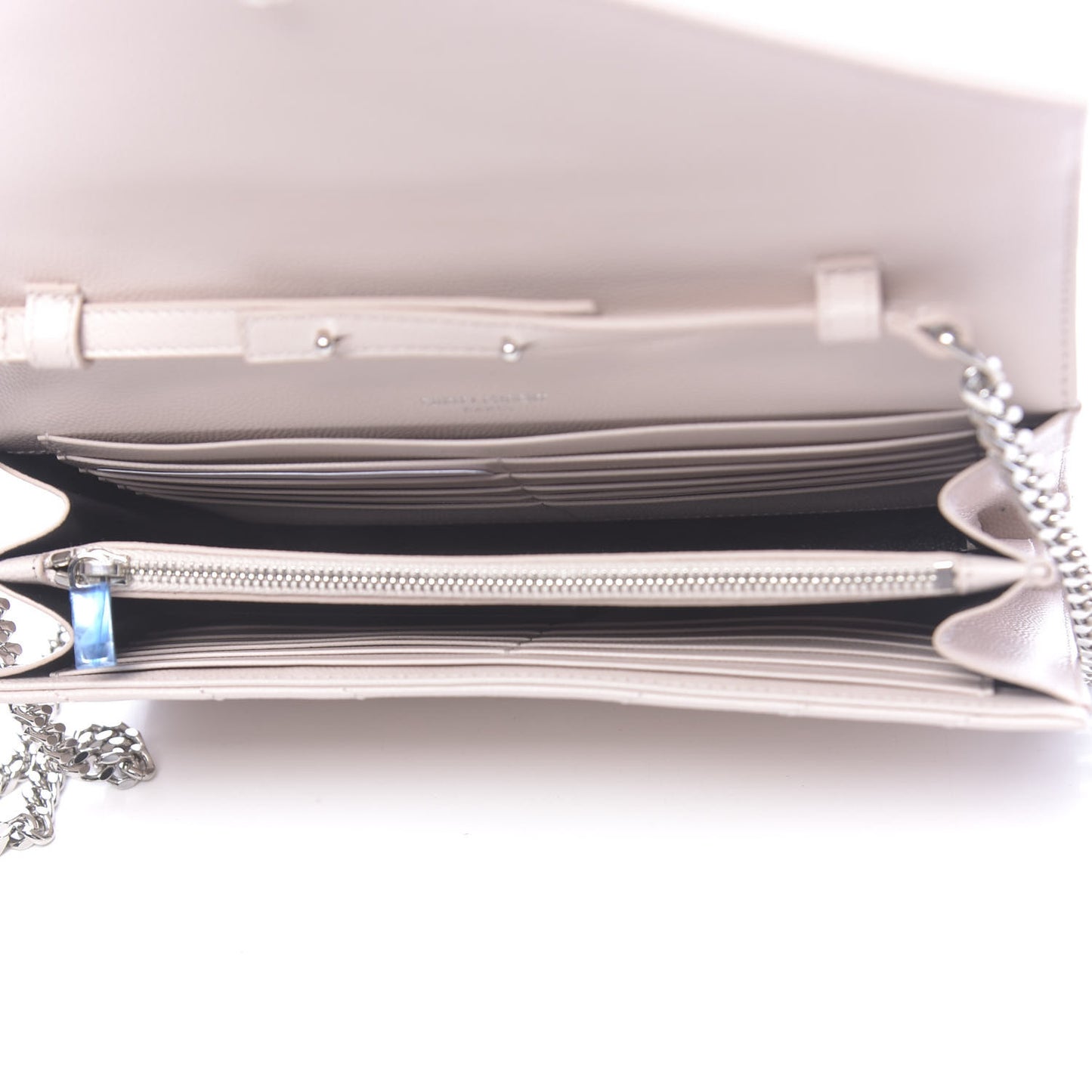 Grain De Poudre Matelasse Chevron Monogram Chain Wallet Nude Powder