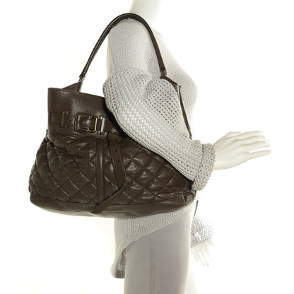 Burberry Lambskin Quilted Medium Enmore Shoulder Bag Brown 2 of 147